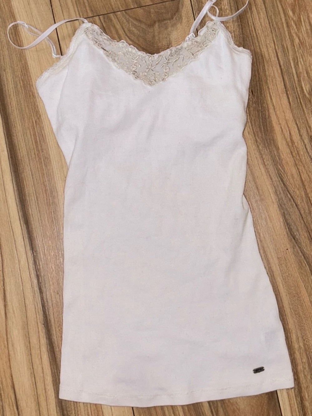 Aeropostale White Lace-Trim Cami